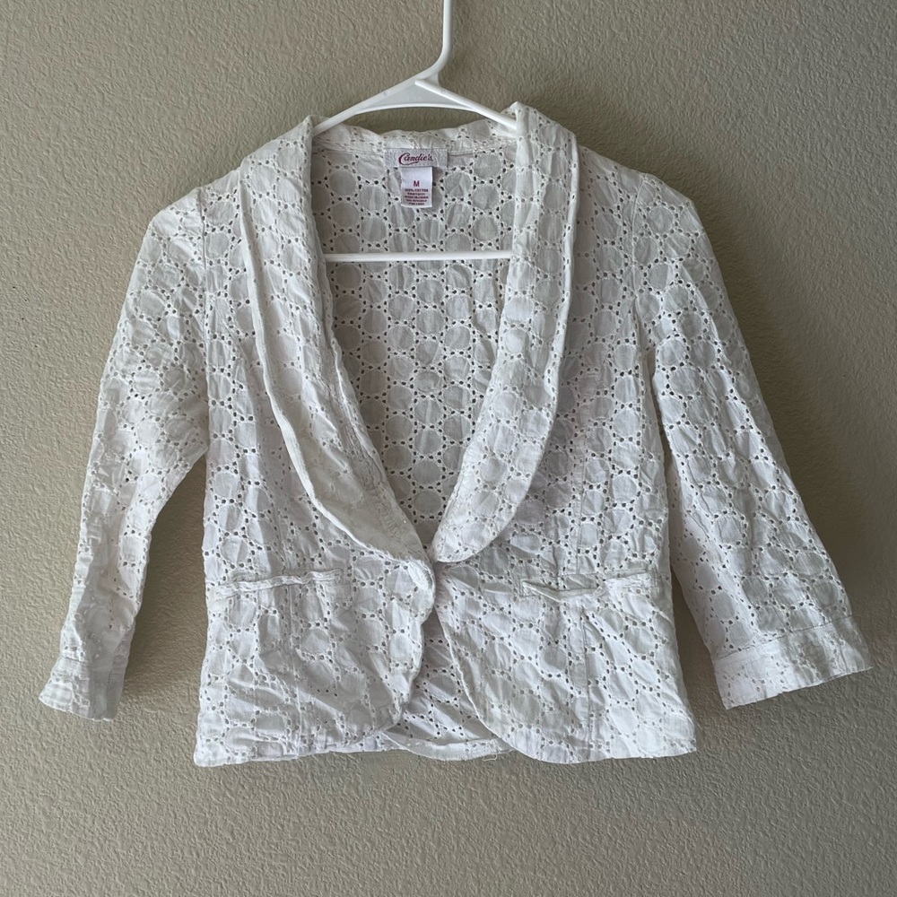 Vintage Y2K Eyelet Cropped Blazer by Candie’s
